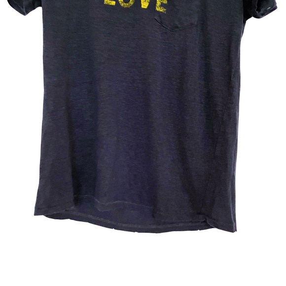 Zadig & Voltaire Amber Graphic Linen Love Tee Navy XS - Picture 5 of 6